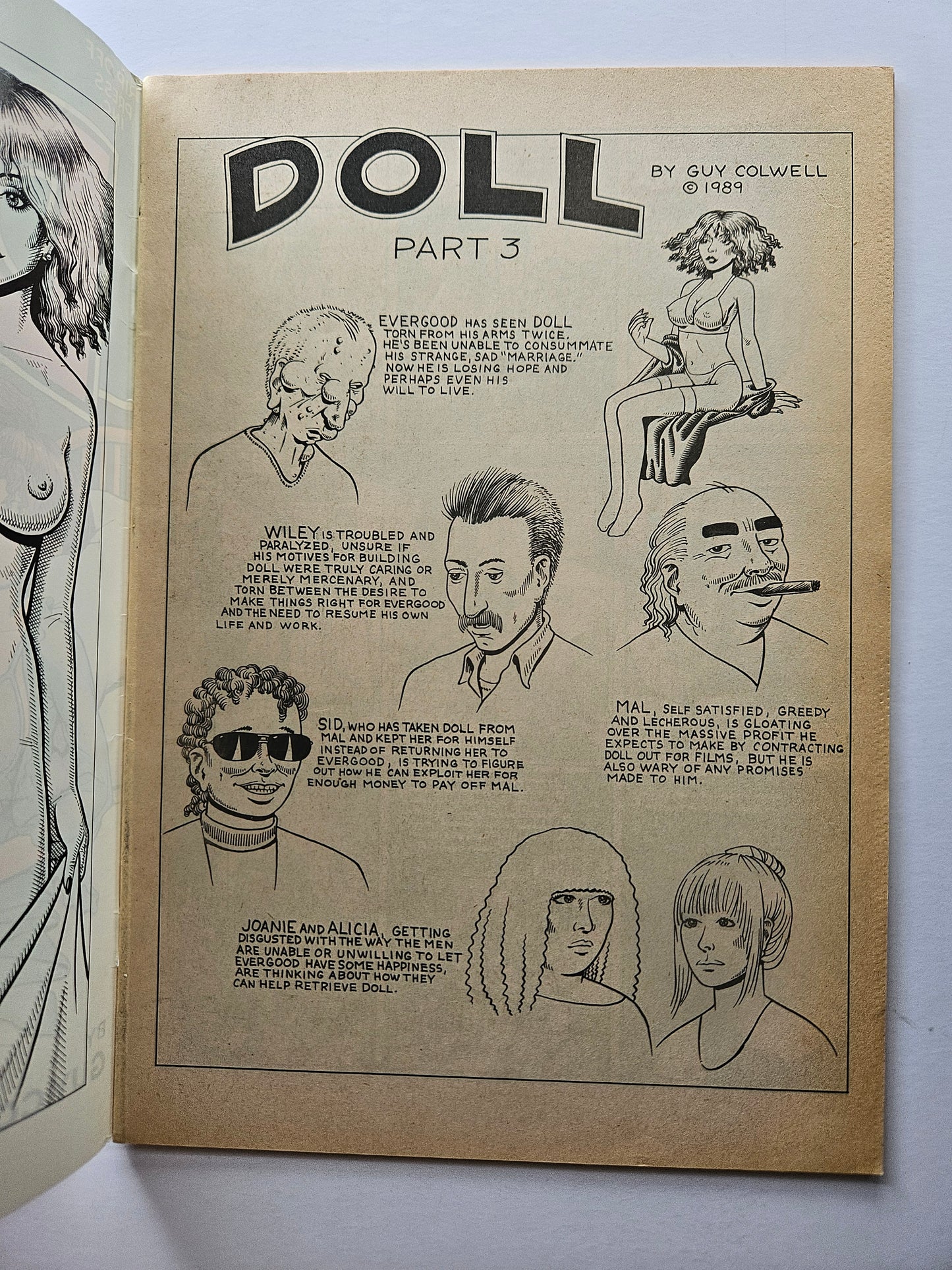 Doll #3 (1990 Rip Off Press) Adult Comic by Guy Colwell