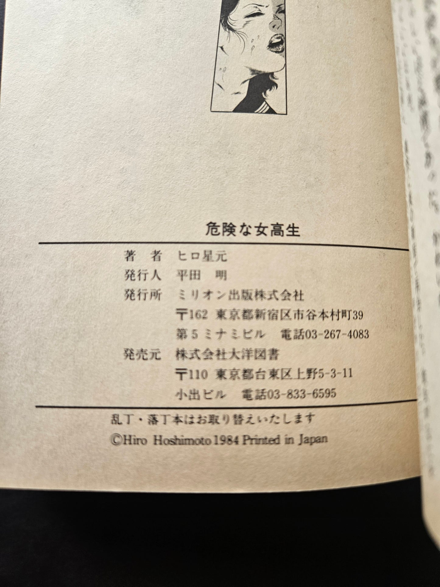 Dangerous High School Girl by Hiroki Hoshimoto (1984)