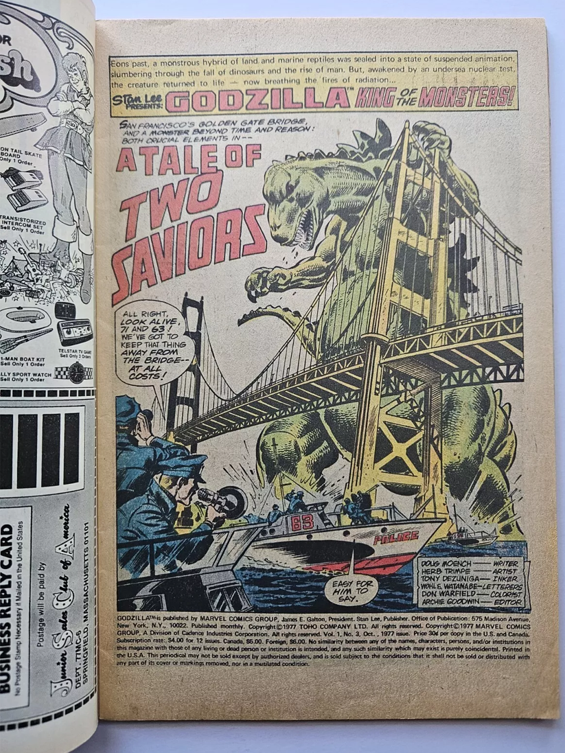 Godzilla King of the Monsters 3 Marvel Comics (1977)