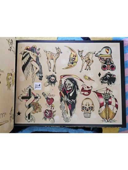 Original Tattoo Flash of John Wesley Harden Outlaw Inkmaster Book