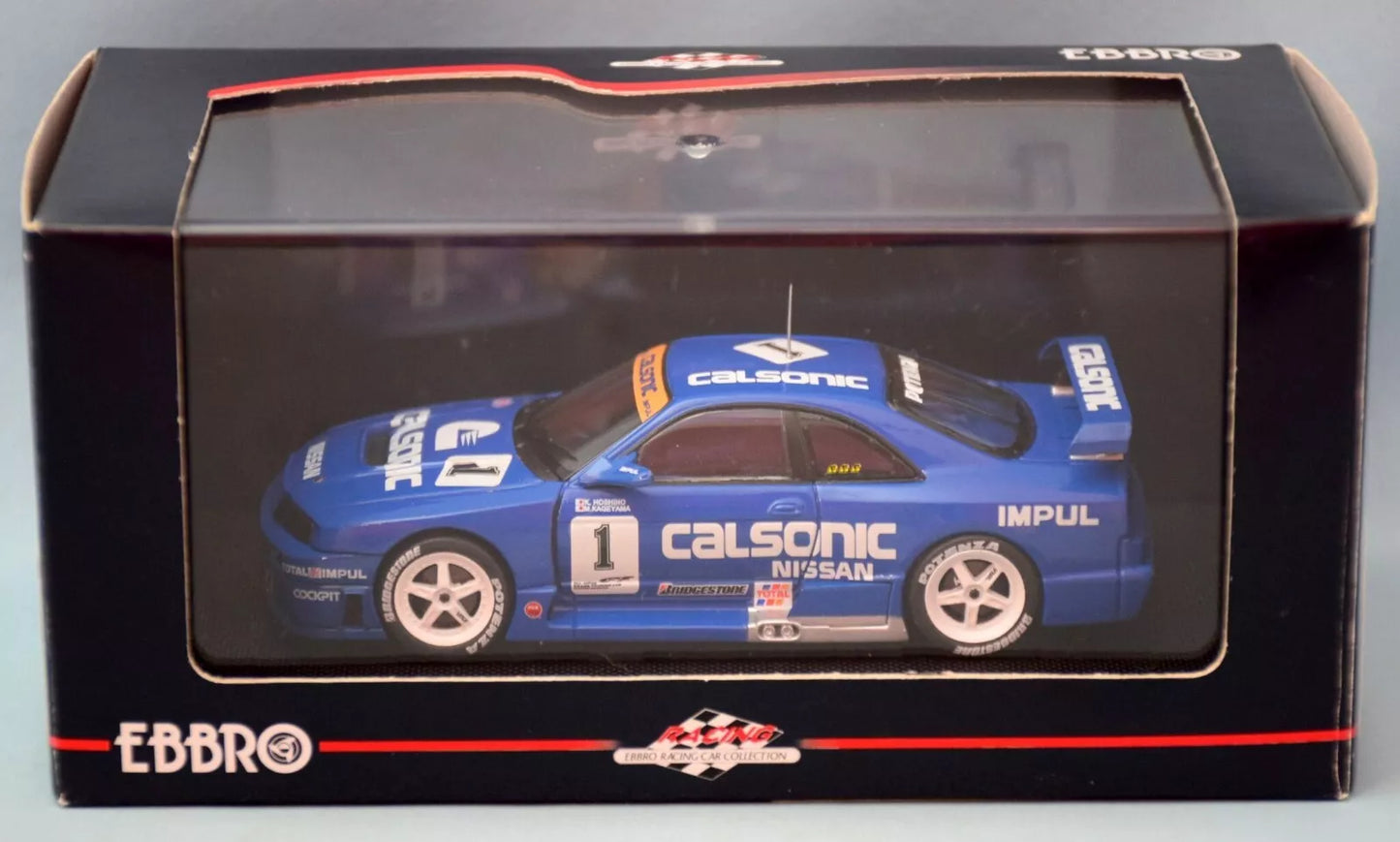 MMP 1/43 EBBRO '95 CALSONIC NISSAN SKYLINE BLUE 361